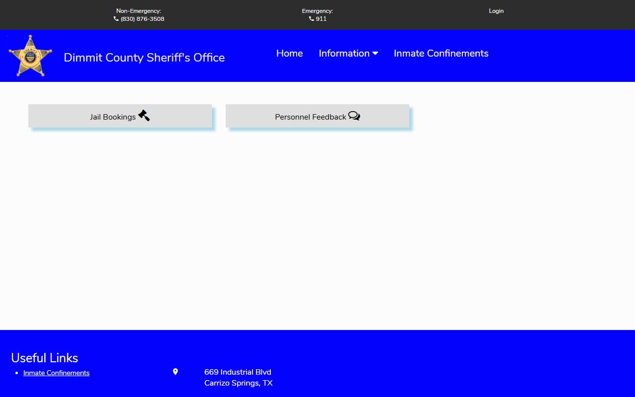 Dimmit County jail inmate records Citizen Connect portal