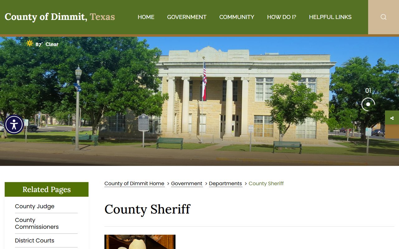 Dimmit County Jail sheriff contact page