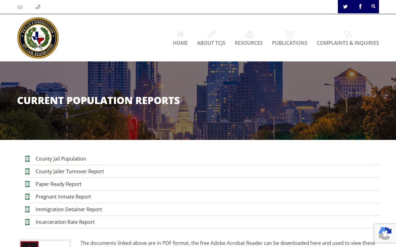 Dimmit County inmate population TCJS population reports page